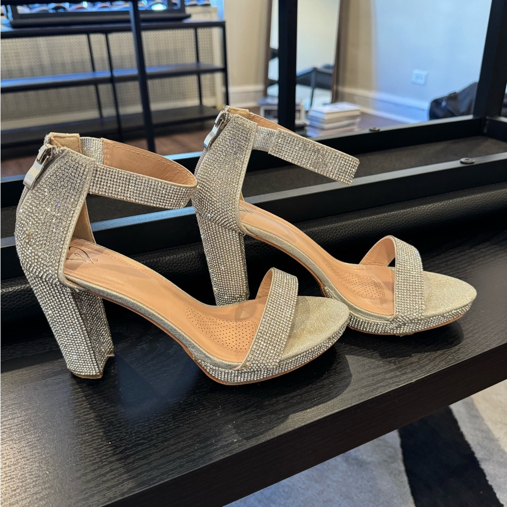 Silver high heels
